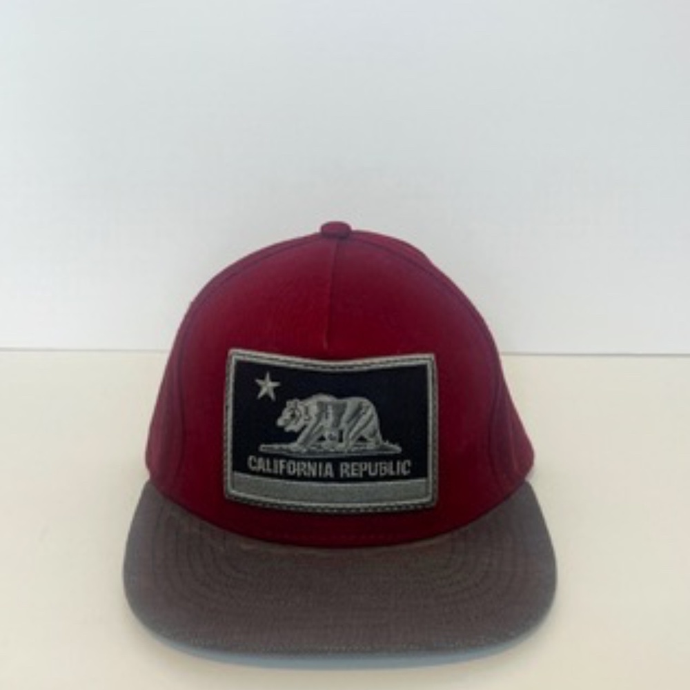 California Republic Maroon & Gray Snapback Hat